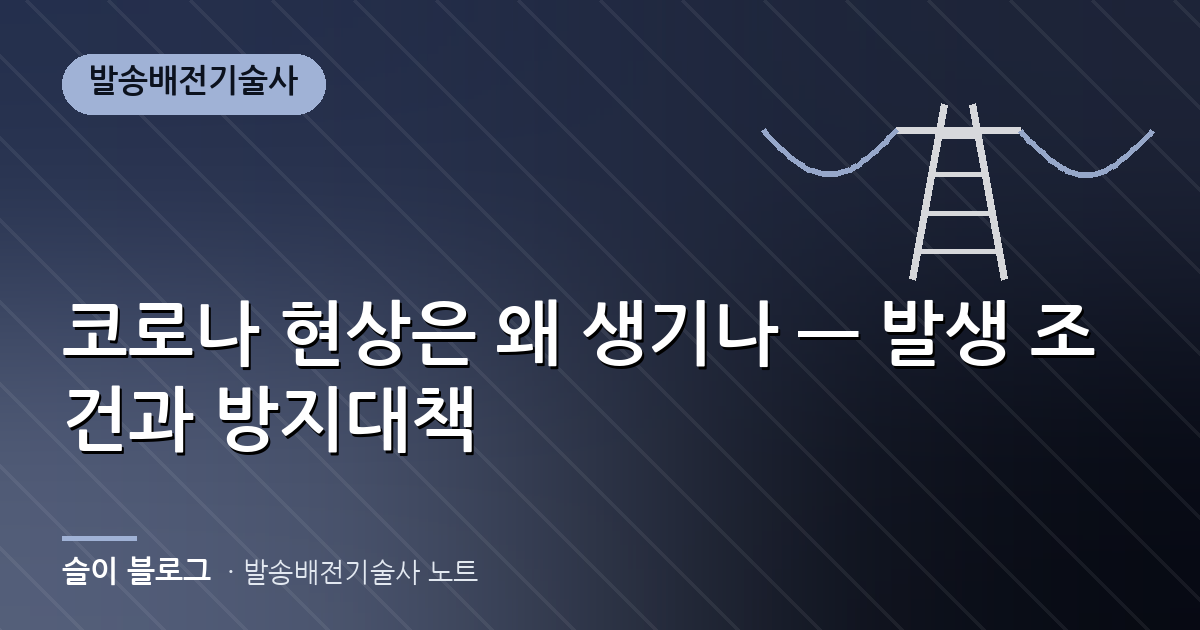 코로나 현상은 왜 생기나 — 발생 조건과 방지대책