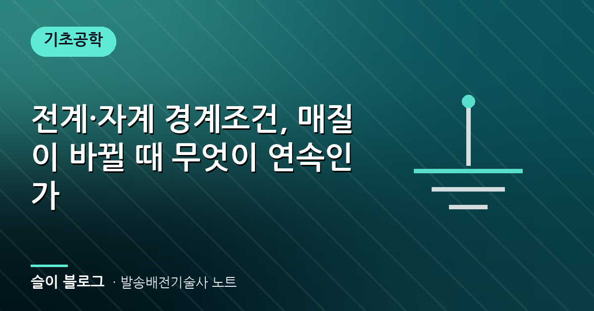 전계·자계 경계조건, 매질이 바뀔 때 무엇이 연속인가