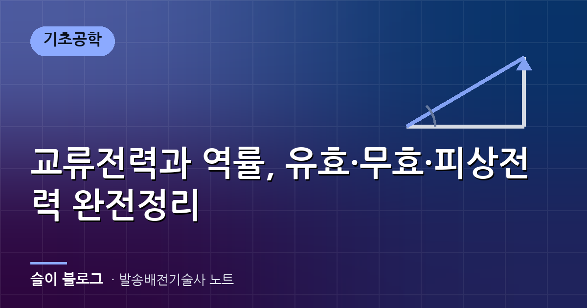 교류전력과 역률, 유효·무효·피상전력 완전정리