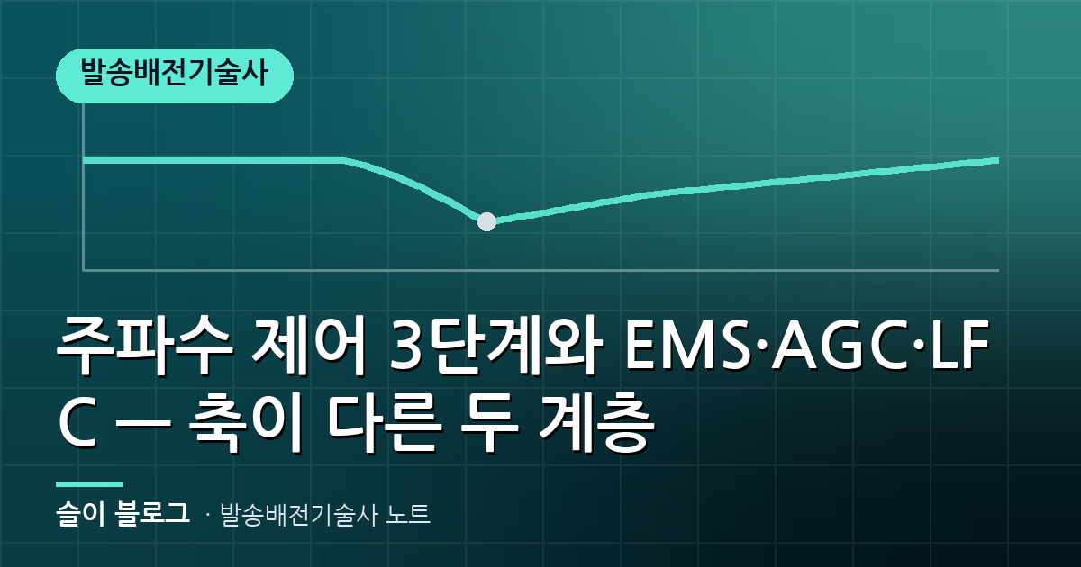 주파수 제어 3단계와 EMS·AGC·LFC — 축이 다른 두 계층