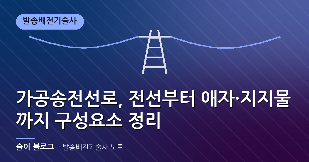 가공송전선로, 전선부터 애자·지지물까지 구성요소 정리